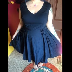 Navy Blue Eshakti Swing Dress